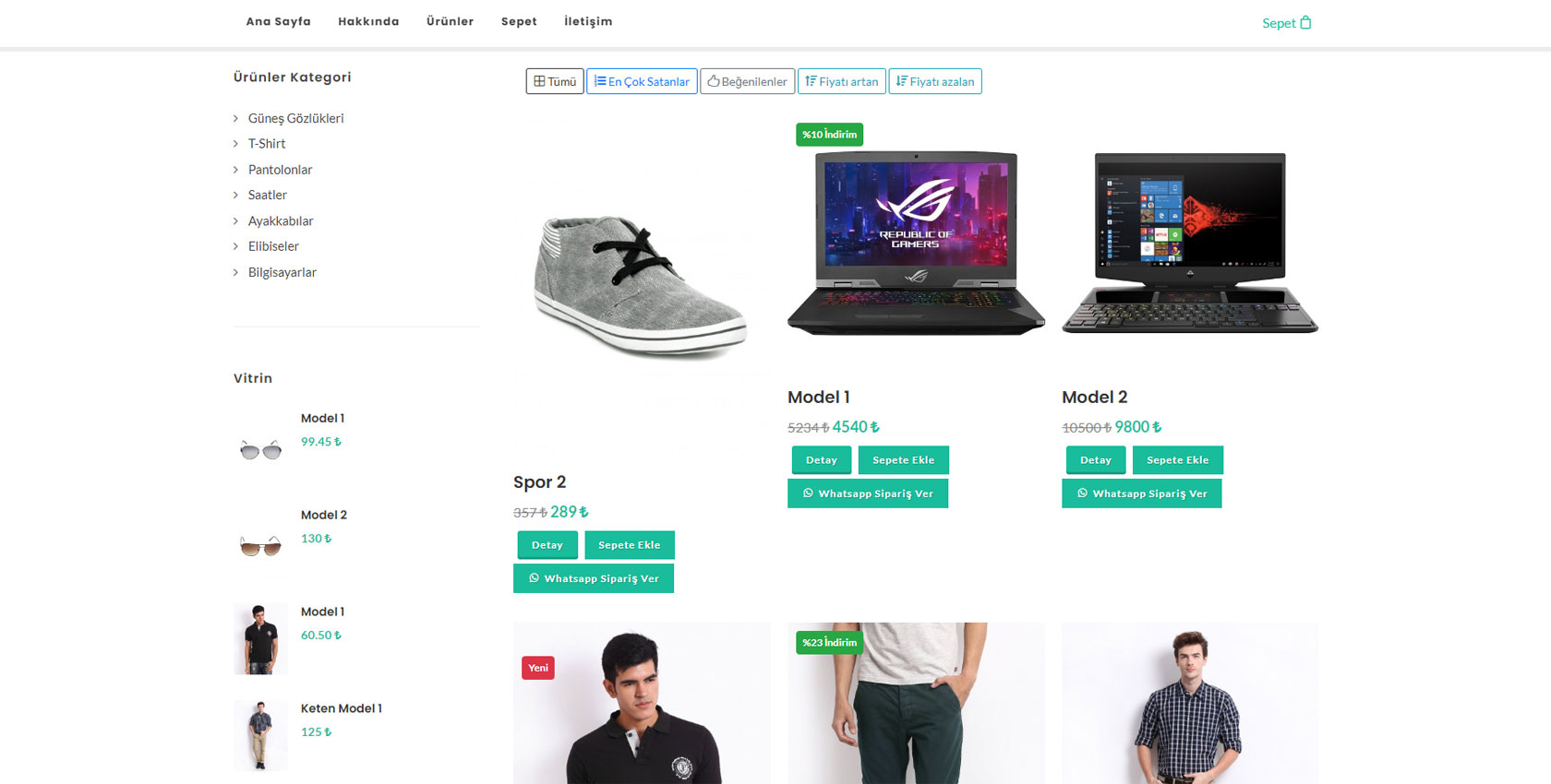 E-Ticaret Web Site Paketi